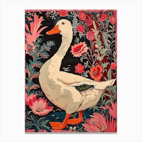 Floral Animal Painting Duck 4 Canvas Print