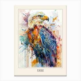 Eagle Colourful Watercolour 2 Poster Canvas Print