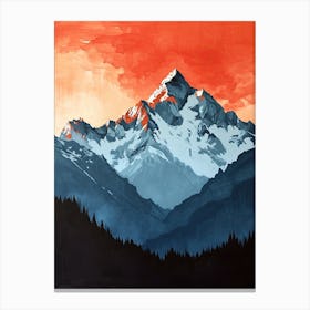 Horizon Hush: Minimalist Peakscape Canvas Print