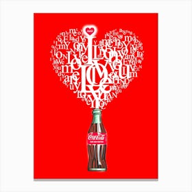 Coke Heart Canvas Print