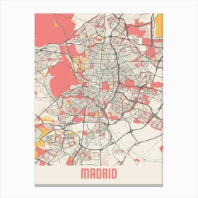 Madrid Map Poster Canvas Print