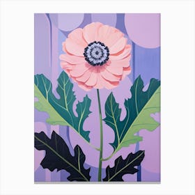 Scabiosa 4 Hilma Af Klint Inspired Pastel Flower Painting Canvas Print
