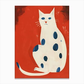 Polka Dot Cat 10 Canvas Print