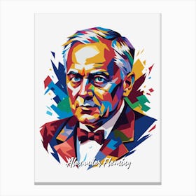 Alexander Fleming 1 Portrait WPAP Pop Art Canvas Print