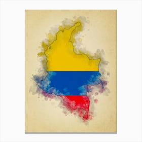 Colombia Flag Vintage Canvas Print