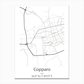 Copparo,Italy Minimalist Map Canvas Print