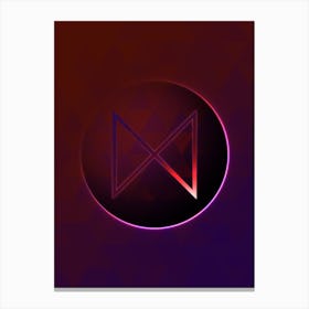 Geometric Neon Glyph Abstract on Jewel Tone Triangle Pattern 252 Canvas Print