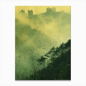 Birds In The Fog Canvas Print