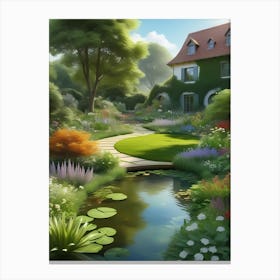 Pond In The Garden Canvas Print