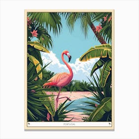 Greater Flamingo Portugal Tropical Illustration 1 Poster Canvas Print