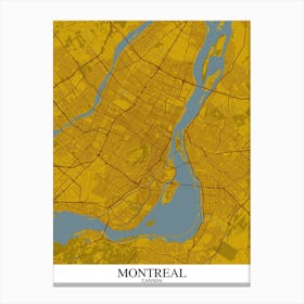 Montreal Yellow Blue Canvas Print