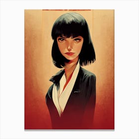 Mia Wallace Pulp Fiction Anime Style Canvas Print