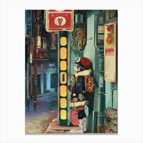 Anime Girl In A City Canvas Print