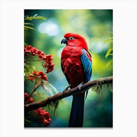 Ruby Rainforest: Crimson Rosella Wall Print Canvas Print