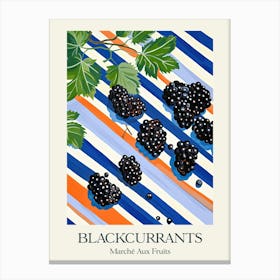 Marche Aux Fruits Blackcurrants Fruit Summer Illustration 4 Canvas Print