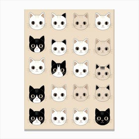 Cat Faces Canvas Print