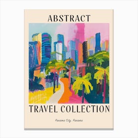 Abstract Travel Collection Poster Panama City Panama 3 Canvas Print