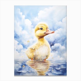 Cute Duckling In The Cloud 1 Canvas Print