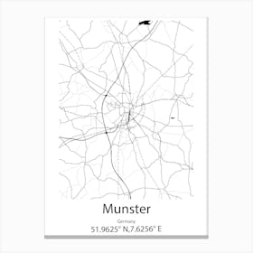 Munster,Germany Minimalist Map Canvas Print