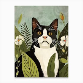 Black And White Cat 33 Canvas Print