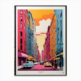 Tribeca New York Colourful Silkscreen Illustration Po 0 (1) Canvas Print