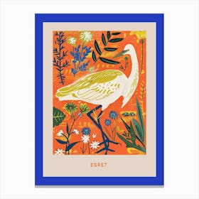 Spring Birds Poster Egret 4 Canvas Print