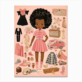 Vintage Paper Doll Kitsch 3 Canvas Print