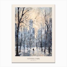 Winter City Park Poster Central Park New York City 2 Canvas Print