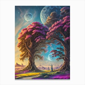 Two Trees In The Sky Canvas Print