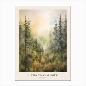 Autumn Forest Landscape Olympic National Forest 2 Poster Canvas Print