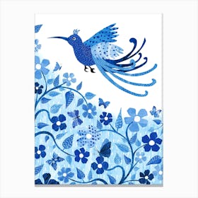 Blue Hummingbird Canvas Print
