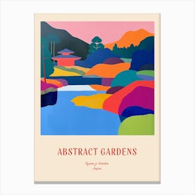 Colourful Gardens Ryoan Ji Garden Japan 11 Red Poster Canvas Print