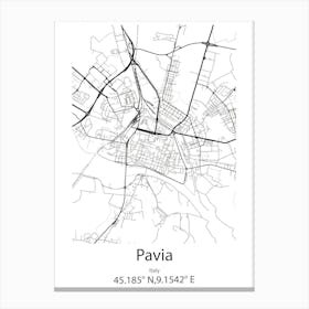 Pavia,Italy Minimalist Map Canvas Print