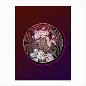 Abstract Pink Rosebush Mosaic Botanical Illustration n.0139 Canvas Print