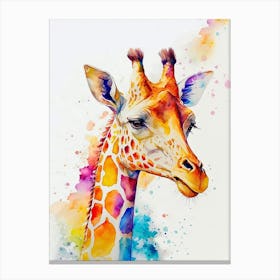 Giraffe Water Color Canvas Print