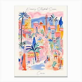 Poster Of Cairo, Dreamy Storybook Illustration 1 Canvas Print