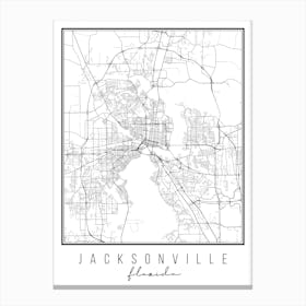 Jacksonville Florida Street Map Canvas Print