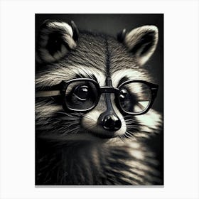 Raccoon Wearing Glasses Vintage 2 Canvas Print