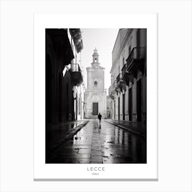 Poster Of Lecce, Italy, Black And White Analogue Photography 3 Canvas Print
