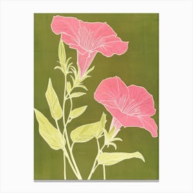 Pink & Green Petunia 1 Canvas Print