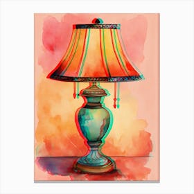 Lamp On A Table 1 Canvas Print