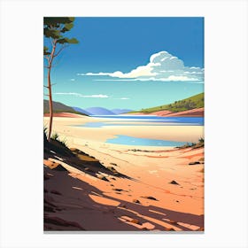 Whitehaven Beach, Australia, Flat Illustration 2 Canvas Print