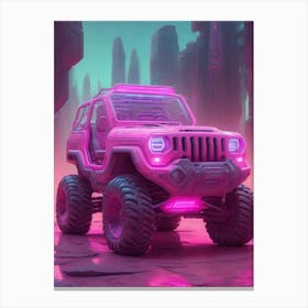 Pink Jeep 1 Canvas Print