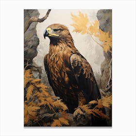 Dark And Moody Botanical Golden Eagle 1 Canvas Print