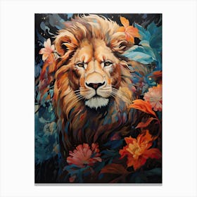 Lion Art Painting Contemporary Style 4 Canvas Print