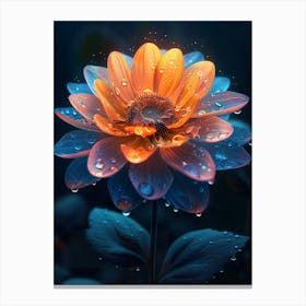 Flower With Water Droplets Canvas Print