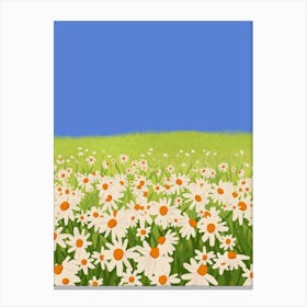 Daisy Field Garden Illustration Canvas Print