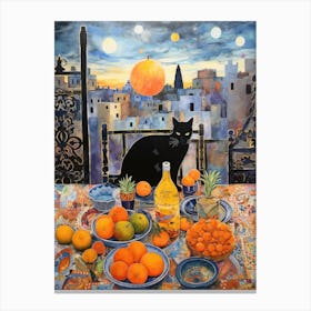 Cat On A Table 4 Canvas Print