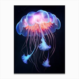 Portuguese Man Of War Jellyfish Neon Illustration 1 Canvas Print
