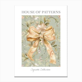 Peach Bow Pattern Poster Canvas Print